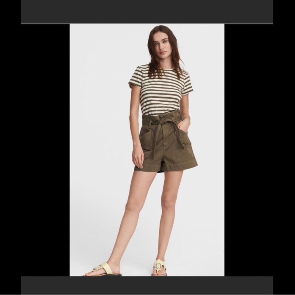 Rag & Bone dark olive field cargo shorts RUNS BIG 30 / 32 waist: 34” high rise